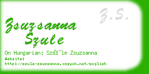 zsuzsanna szule business card